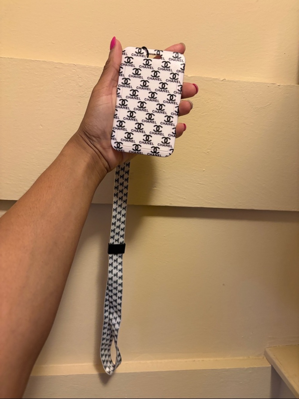 White and Black Logo Card Holder